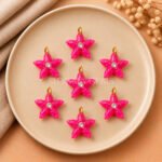 Hot Pink Chalcedony Starfish Carved 15mm Pendant