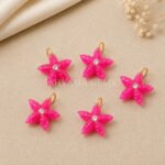 Hot Pink Chalcedony Starfish Carved 15mm Pendant