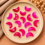 Pink Strawberry Quartz Faceted Moon Gemstone 17mm