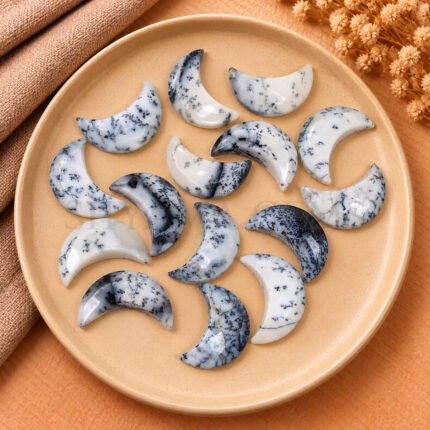 Howlite Faceted Moon Gemstone 17mm