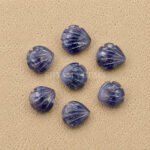 Iolite Carved Shell Gemstone 12mm