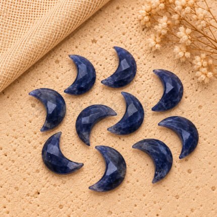 Iolite Quartz Faceted Moon Gemstone 17mm