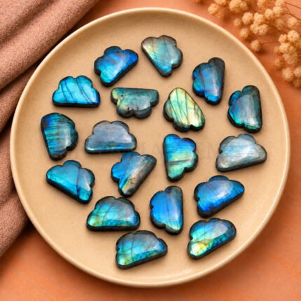 Labradorite Cloud Shape Carved Loose Gemstone 12mm