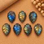 Labradorite Leaf Carved Gemstone 14x10mm