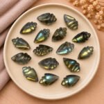 Labradorite Conch Shell Carved Gemstone 18×10mm