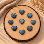 Labradorite Carved Evil Eye Heart Loose Gemstone 12mm