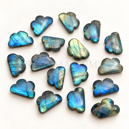 Labradorite Cloud Shape Carved Loose Gemstone 12mm