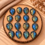 Labradorite Leaf Carved Gemstone 14x10mm