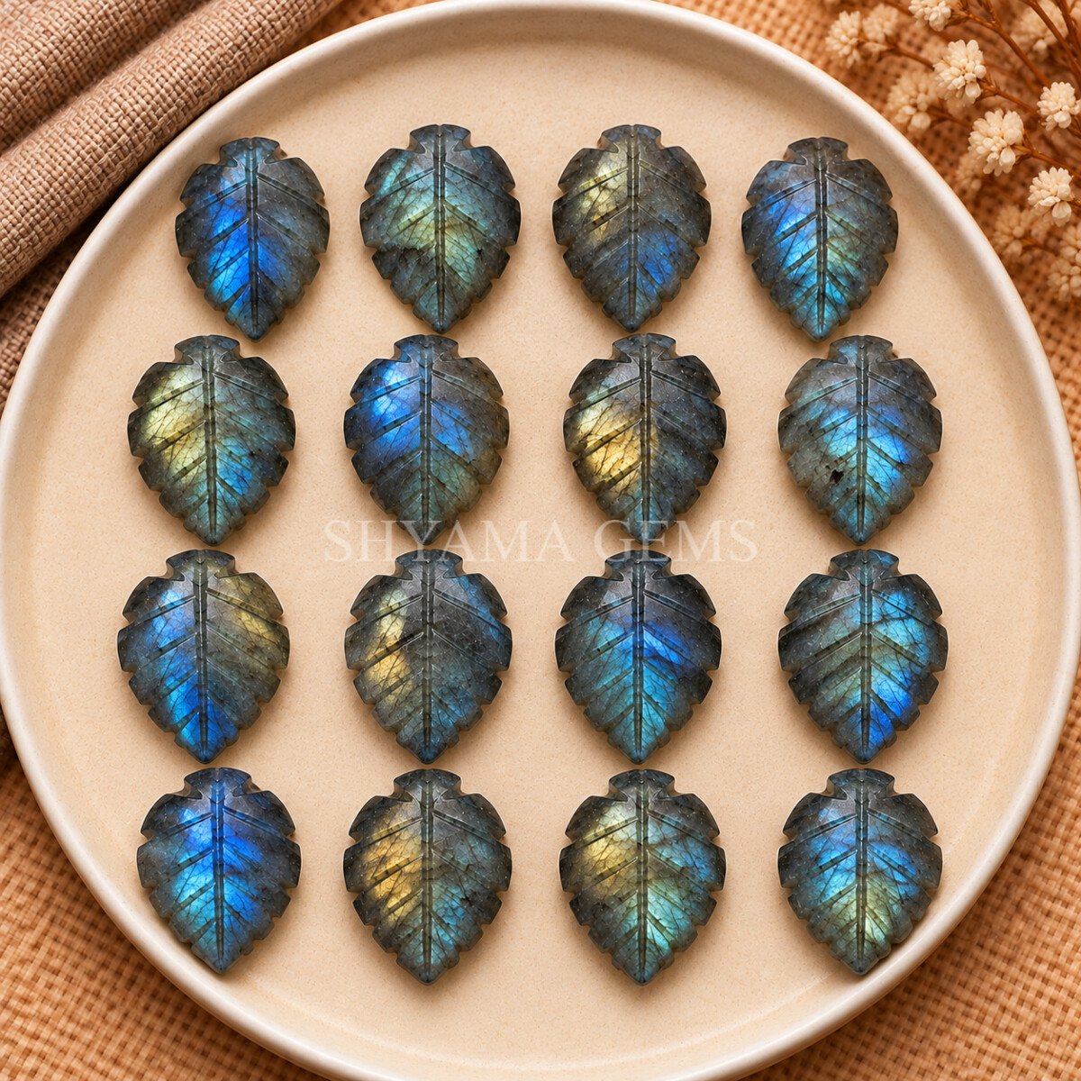 Labradorite Leaf Carved Gemstone 14x10mm Labradorite Leaf Carved Gemstone 14x10mm