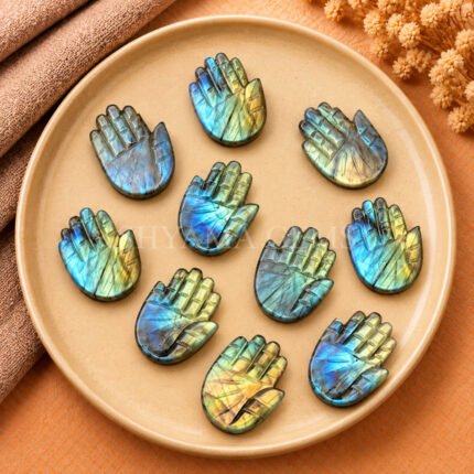 Labradorite Carved Hamsa Hand 25mm