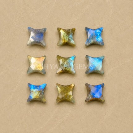 Labradorite Carved Ninja Star Loose Gemstone 12mm