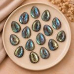 Labradorite Cowrie Shell Carved Loose Gemstone 20×15mm