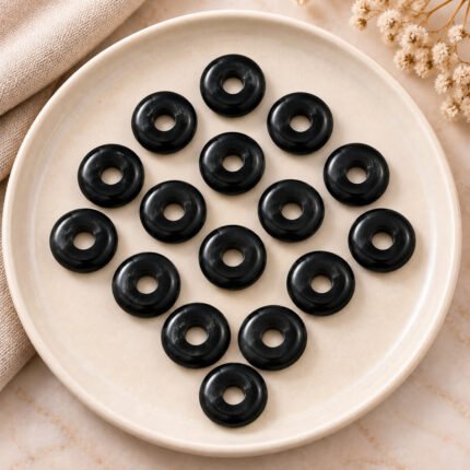 Black Onyx Donut Gemstone 15mm