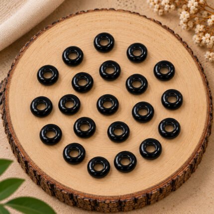 Black Onyx Donut Gemstone 15mm
