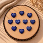Lapis Lazuli Carved Evil Eye Heart Loose Gemstone 12mm
