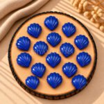 Lapis Lazuli Carved Shell Gemstone 12mm