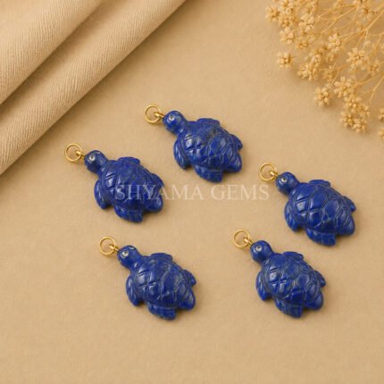Lapis Lazuli Turtle Carved 18mm Gemstone Pendant