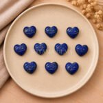 Lapis Lazuli Carved Evil Eye Heart Loose Gemstone 12mm