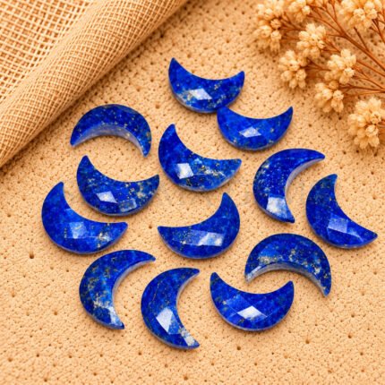 Lapis Lazuli Faceted Moon Gemstone 17mm
