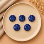 Lapis Lazuli Full Moon Face Carved Loose Gemstone 15mm