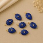 Lapis Lazuli Leaf Inlay Pendant 14x10mm