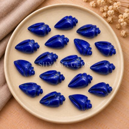 Lapis Lazuli Conch Shell Carved Gemstone 18×10mm
