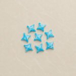 Larimar Turquoise Carved Ninja Star Loose Gemstone 12mm