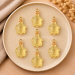 Lemon Quartz Turtle Carved 18mm Gemstone Pendant