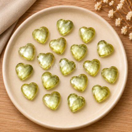 Lemon Quartz Heart Faceted 10mm