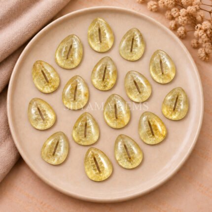 Lemon Quartz Cowrie Shell Carved Loose Gemstone 20×15mm