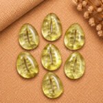 Lemon Quartz Cowrie Shell Carved Loose Gemstone 20×15mm