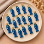 London Blue Topaz Fish Inlay Pendant 25x8mm