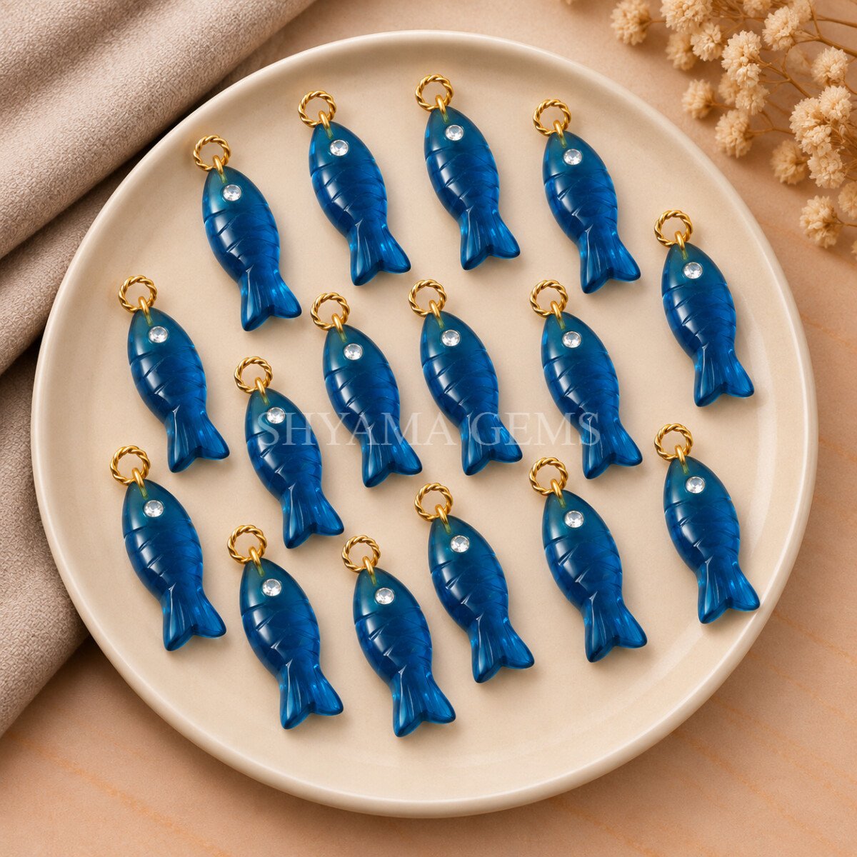 London Blue Topaz Fish Inlay Pendant 25x8mm London Blue Topaz Fish Inlay Pendant 25x8mm