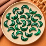 Malachite Faceted Moon Gemstone 17mm