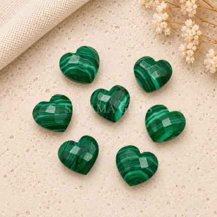 Malachite Heart Faceted 10mm Loose Gemstone