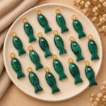 Malachite Fish Inlay Pendant 25x8mm