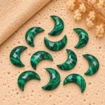 Malachite Faceted Moon Gemstone 17mm