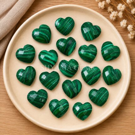 Malachite Heart Faceted 10mm Loose Gemstone