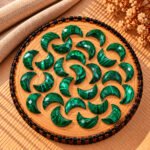 Malachite Faceted Moon Gemstone 17mm