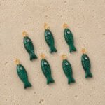 Malachite Fish Inlay Pendant 25x8mm