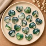 Moss Agate Heart Faceted 10mm Loose Gemstone