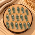 Moss Agate Fish Inlay Pendant 25x8mm