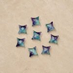 Multi Fluorite Carved Ninja Star Loose Gemstone 12mm