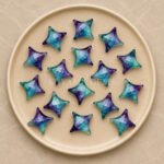 Multi Fluorite Carved Ninja Star Loose Gemstone 15mm
