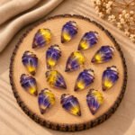 Multi Fluorite Conch Shell Carved Gemstone 18×10mm