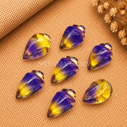 Multi Fluorite Conch Shell Carved Gemstone 18×10mm