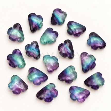 Multi Fluorite Cloud Shape Carved Loose Gemstone 12mm