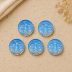 Opalite Full Moon Face Carved Loose Gemstone 15mm