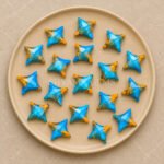 Oyster Blue Turquoise Carved Ninja Star Loose Gemstone 15mm