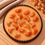 Peach Moonstone Faceted Moon Gemstone 17mm
